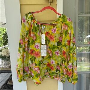 Tommy Bahama Floral Blouse - Yellow and Pink